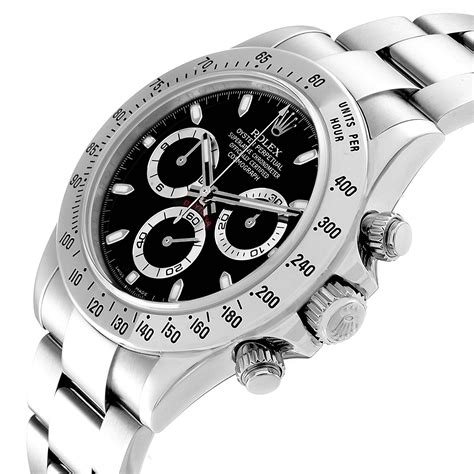 Rolex Daytona Chronograph Black Dial Steel Mens 